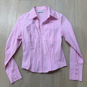 Pink sharagano paris button up blouse